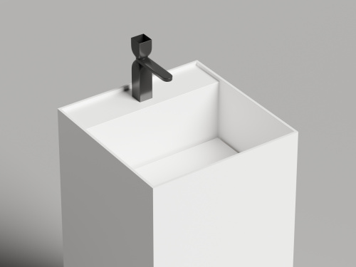 Раковина из искусственного камня S-Sense Salini ARMONIA 130512G 50х50 напольная цвет белый без отверстий под смеситель - фото 2